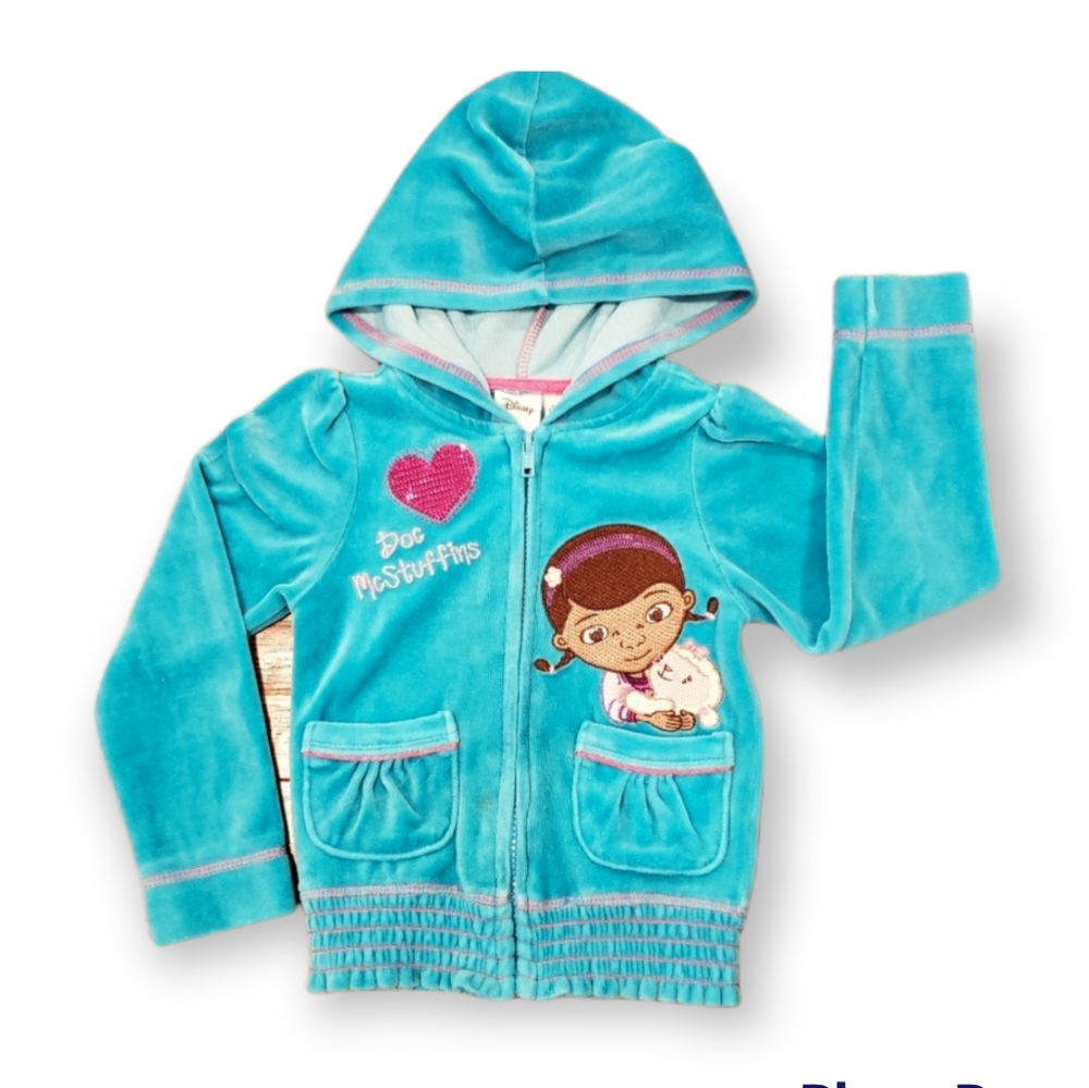 DISNEY Girl's Doc McStuffins Turquoise Hoodie - Size 2T
